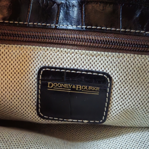 Dooney & Bourke Black Crocodile-Embossed Satchel - Picture 6 of 15